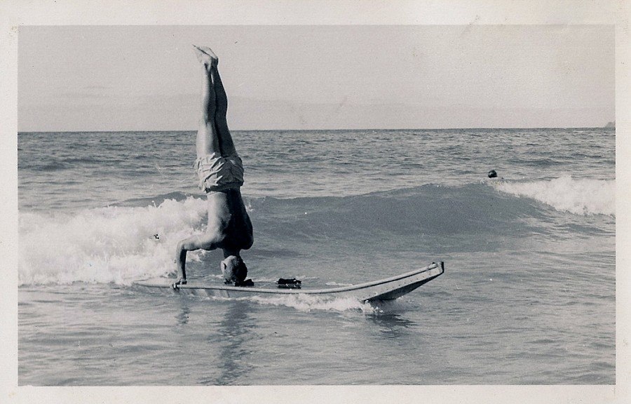 Initially there was some confusion on how to use these new fangled "surfboards".